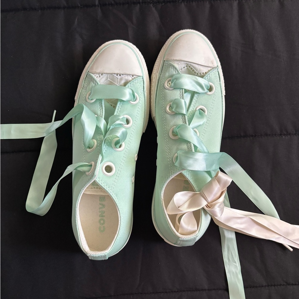 Converse Green and White Sneakers Soft Sole Canvas